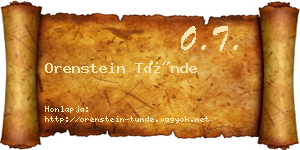 Orenstein Tünde névjegykártya