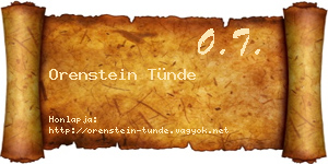 Orenstein Tünde névjegykártya